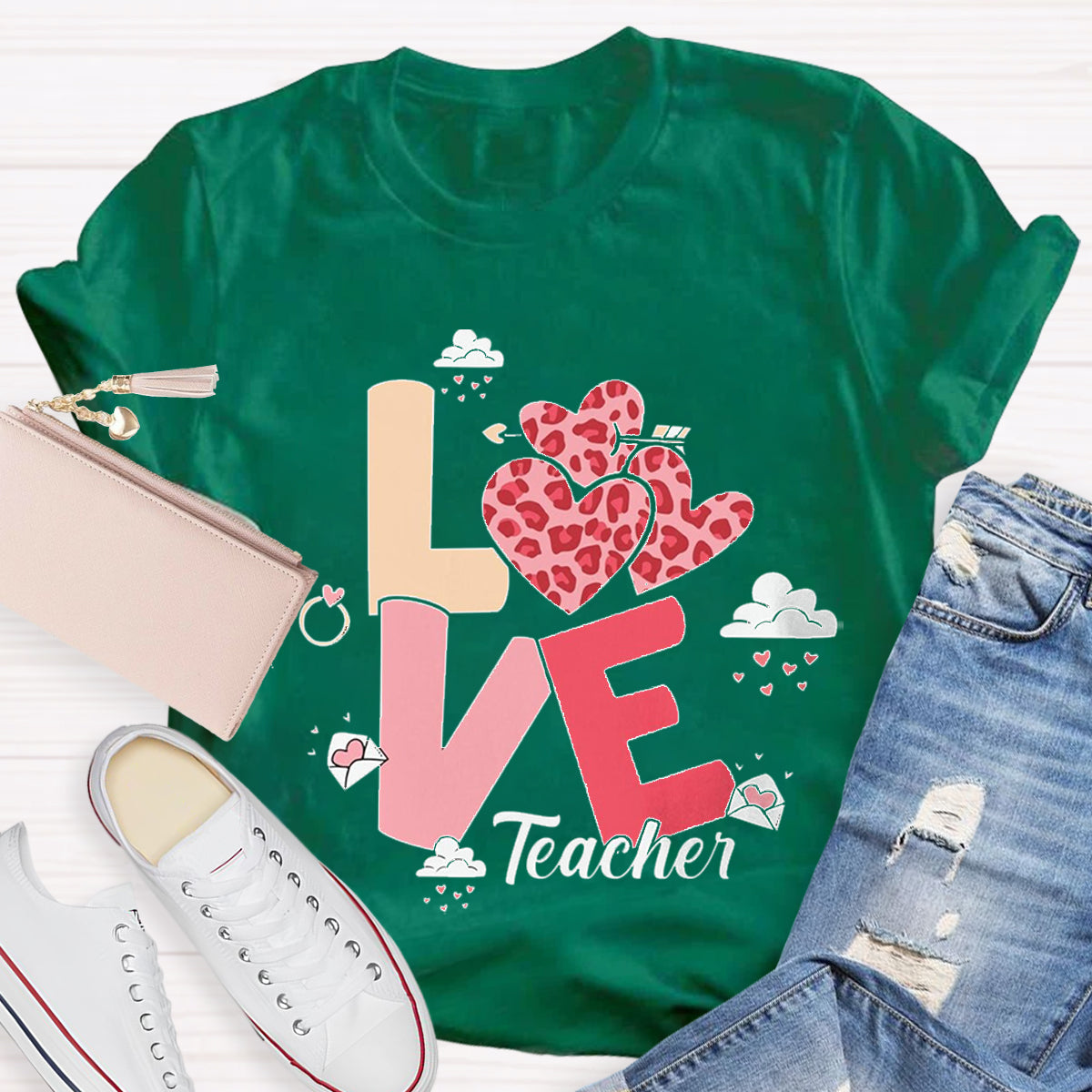 Valentine's Love Heart Teacher T-Shirt