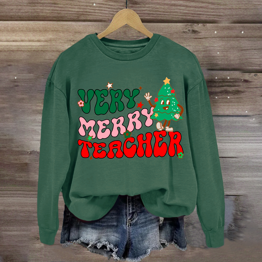 Very Merry Christmas Teacher Sweatshirt