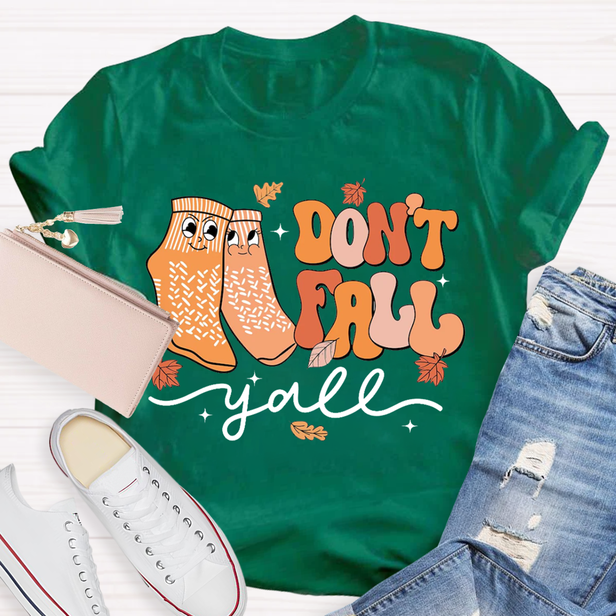 Don't Fall Y'all Thanksgiving Teacher T-Shirt