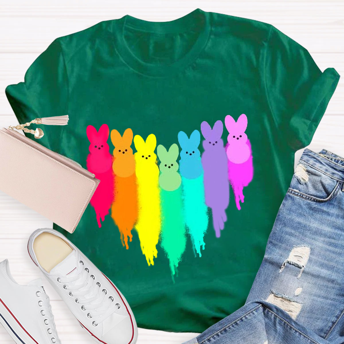 Colorful Easter Peeps Heart T-Shirt