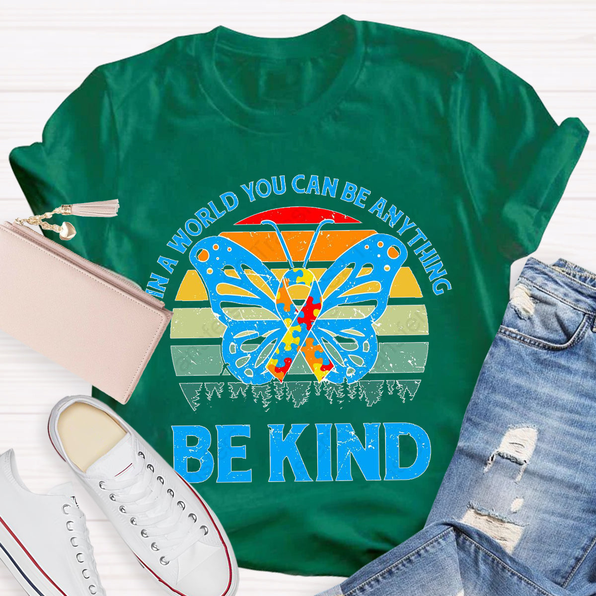 In A Word You Can Be Anything Be Kind Teacher T-Shirt