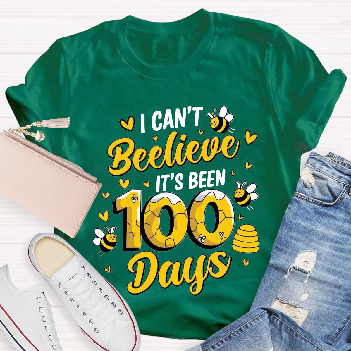 I Can't Believe It's Been 100 Days Cute Bees T-Shirt