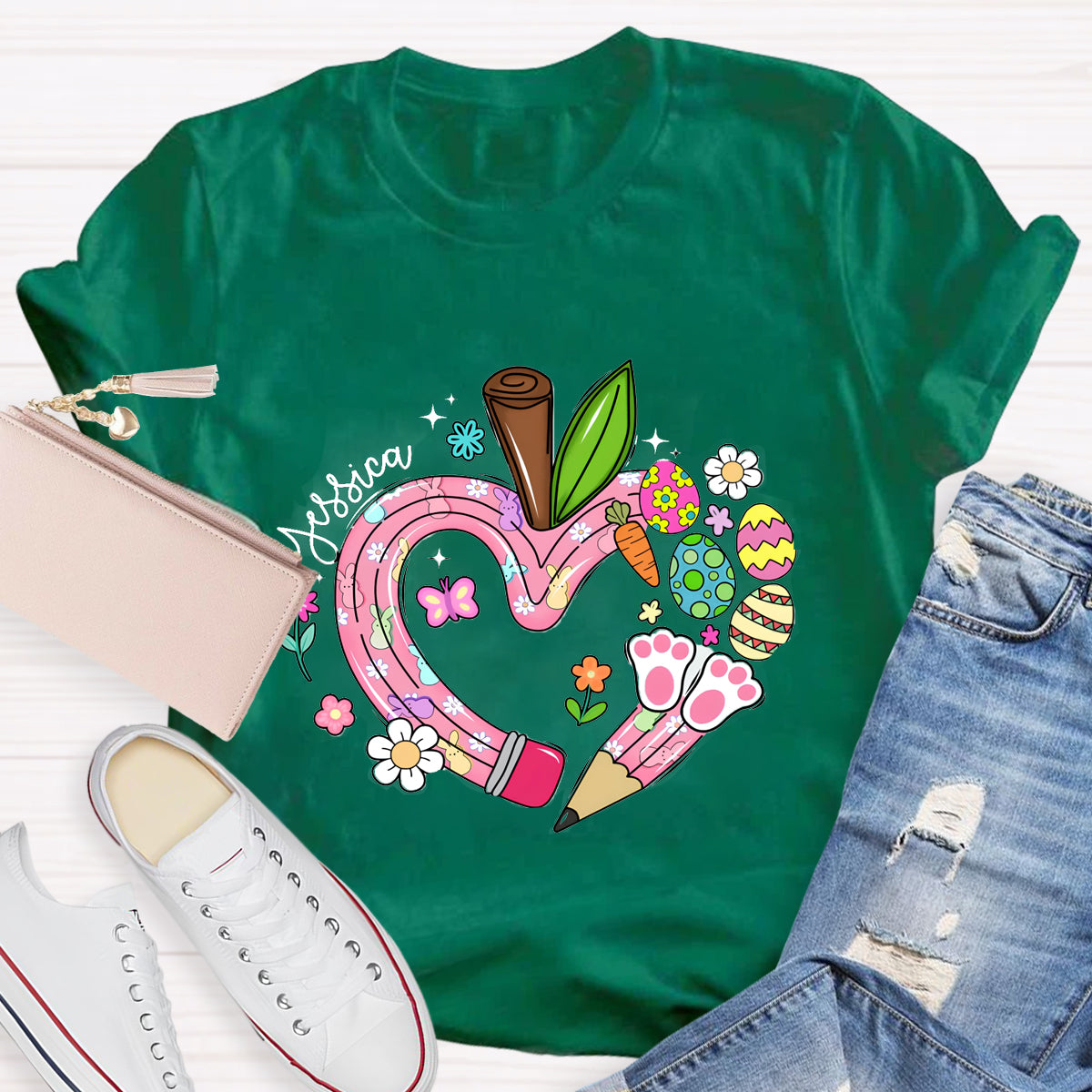 Personalized Name Easter Teacher T-Shirt