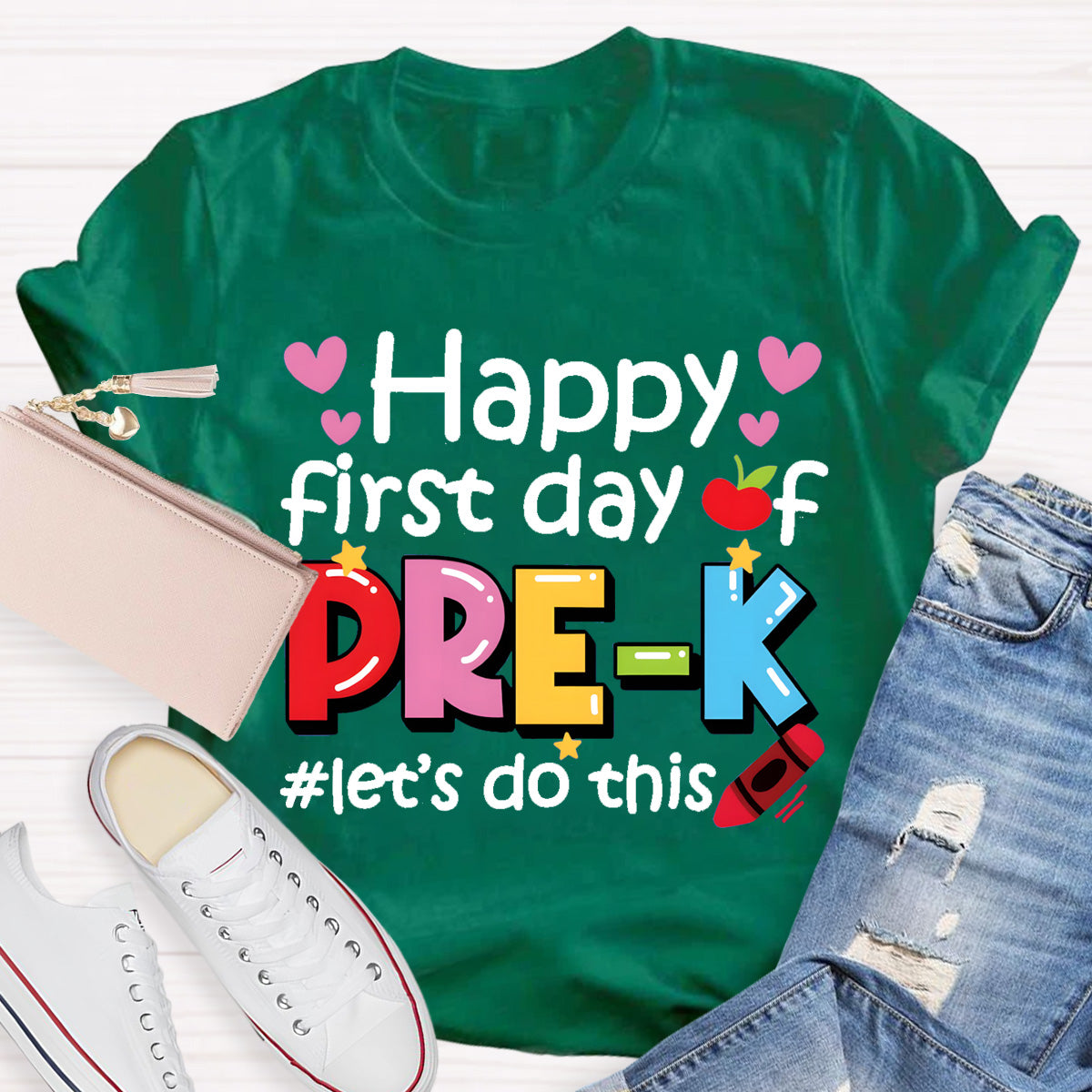 Personalized Grade Happy First Day Of Pre-k Teacher T-Shirt