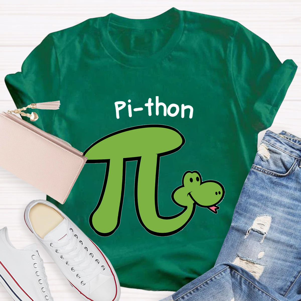 Pi-thon - Animal Pun Math Teacher T-Shirt