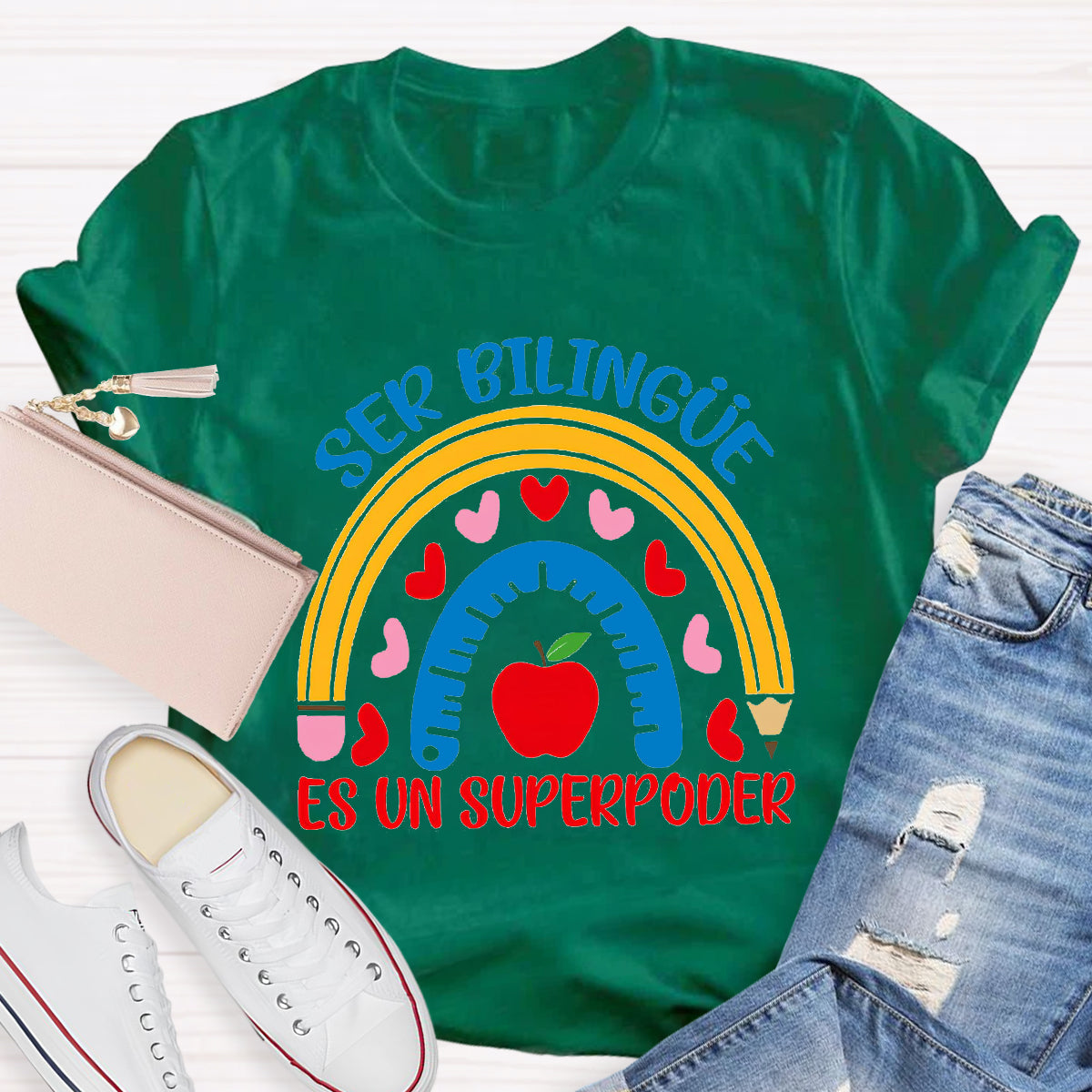 Ser Bilingue Es Un Super Poder Spanish Teacher T-Shirt