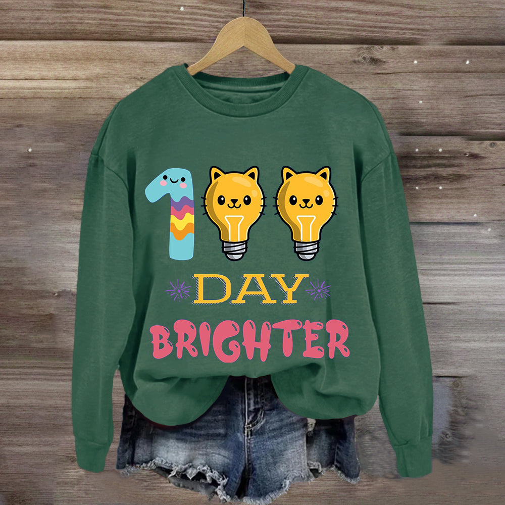 100 Days Brighter Cute Cat Sweatshirt