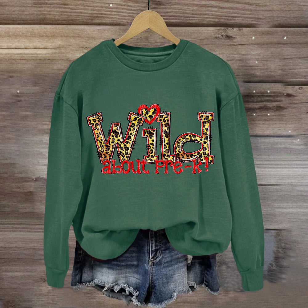 Wild About Pre-K Red Heart Sweatshirt