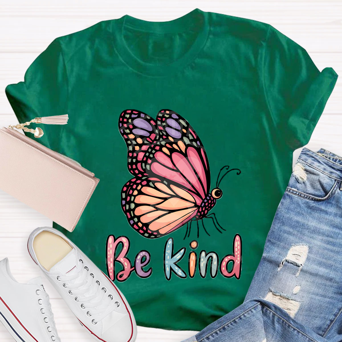 Be Kind Butterfly Printed T-Shirt