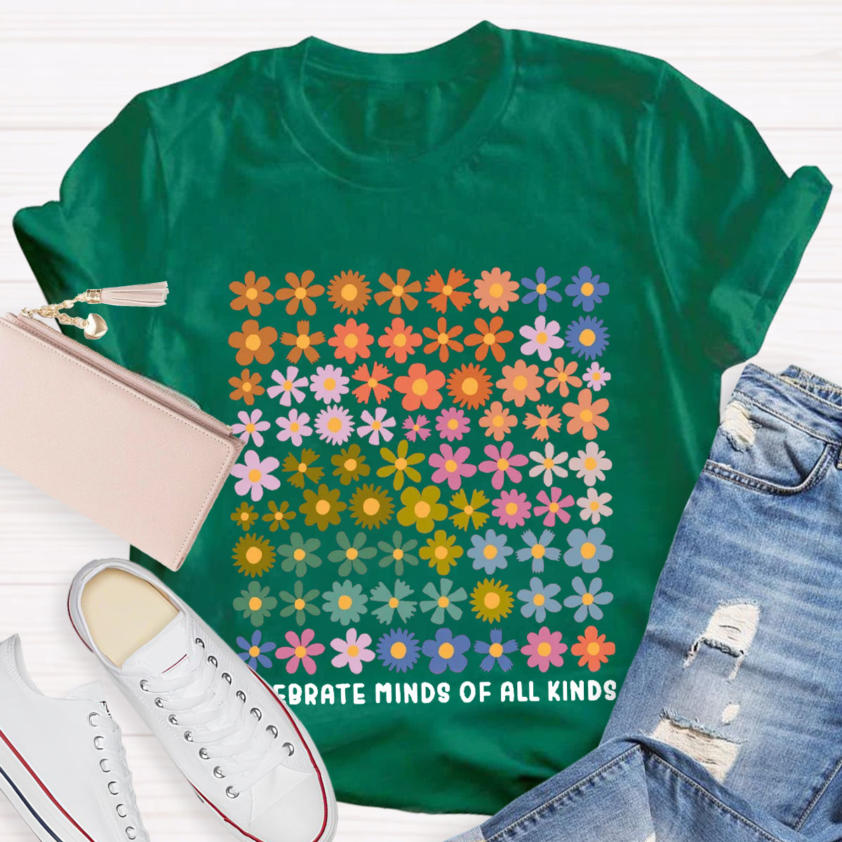 Celebrate Minds of All Kinds Floral T-Shirt