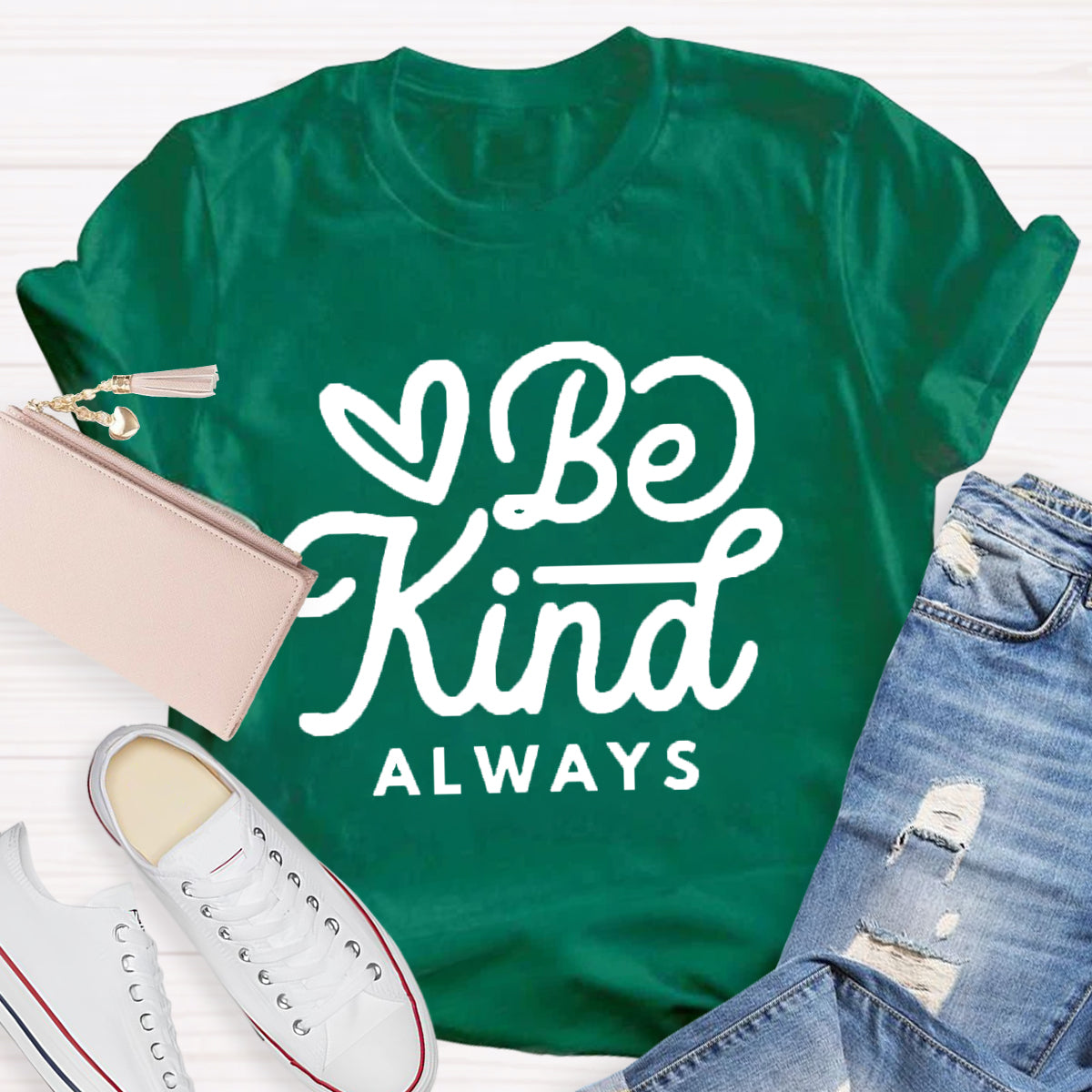 Be Kind Always Heart Printed T-Shirt