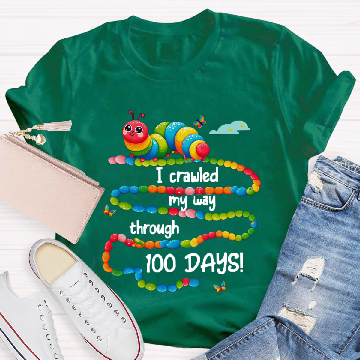 I Crawled My Way Through 100 Days T-Shirt