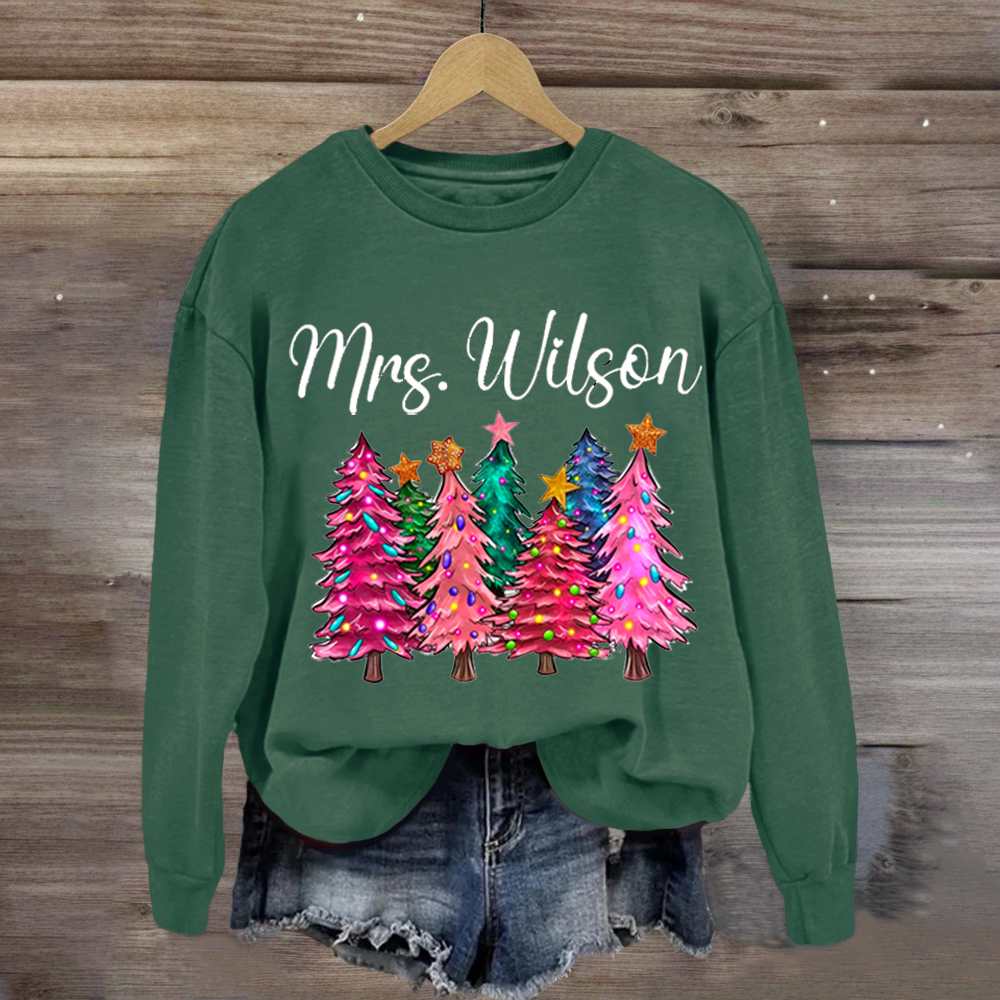 Custom Your Name Teacher Christmas Sweatshirt