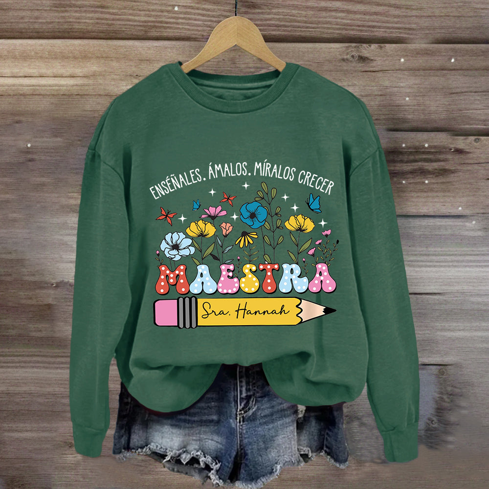 Personalized Maestra Penile Floral Sweatshirt