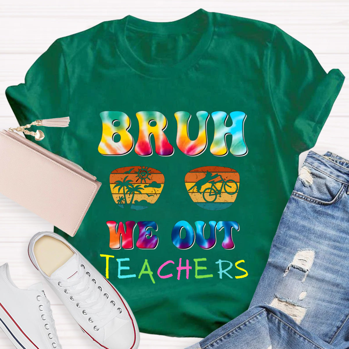Bruh We Out Sunny Teacher T-Shirt