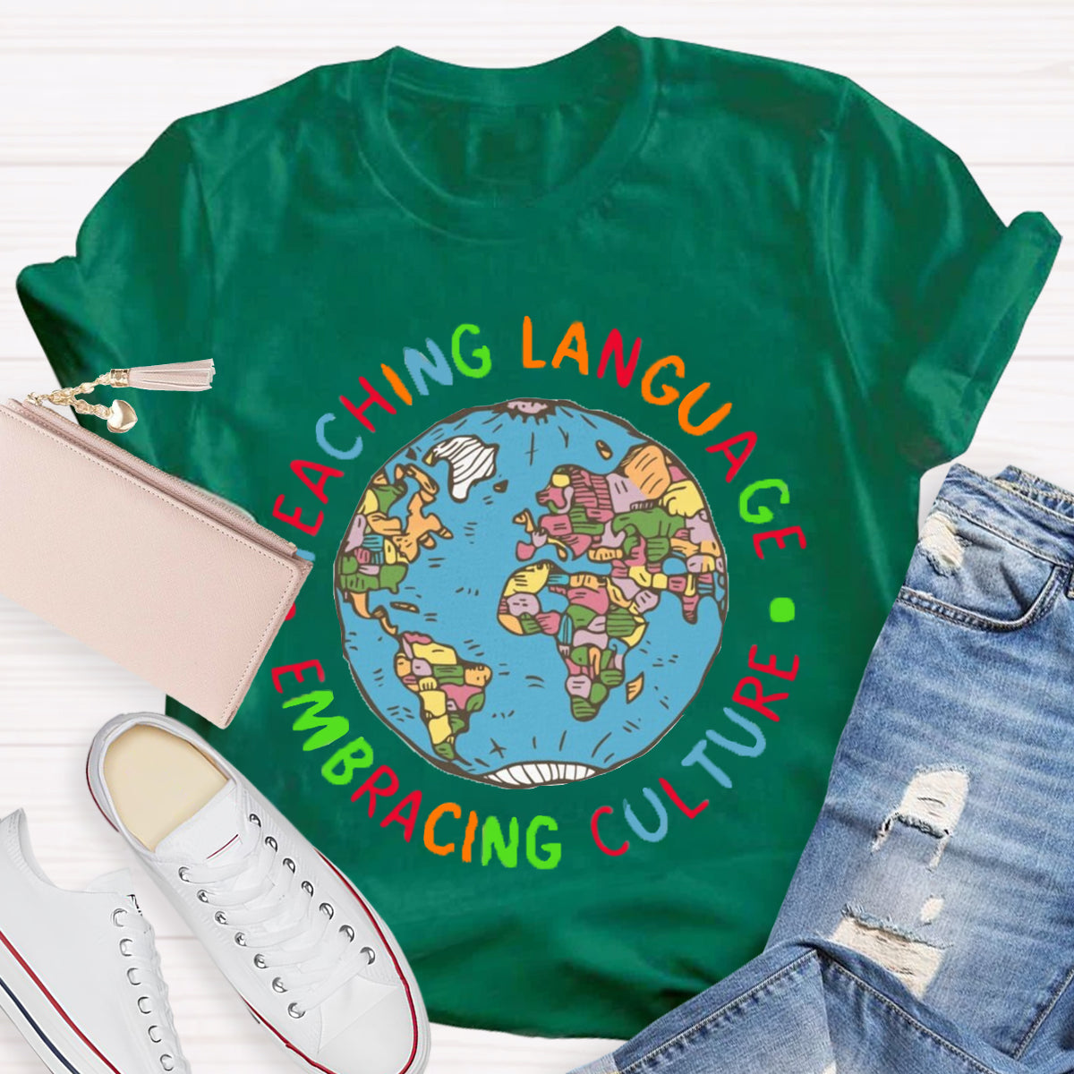 Teaching Language Embracing Culture Teacher T-Shirt