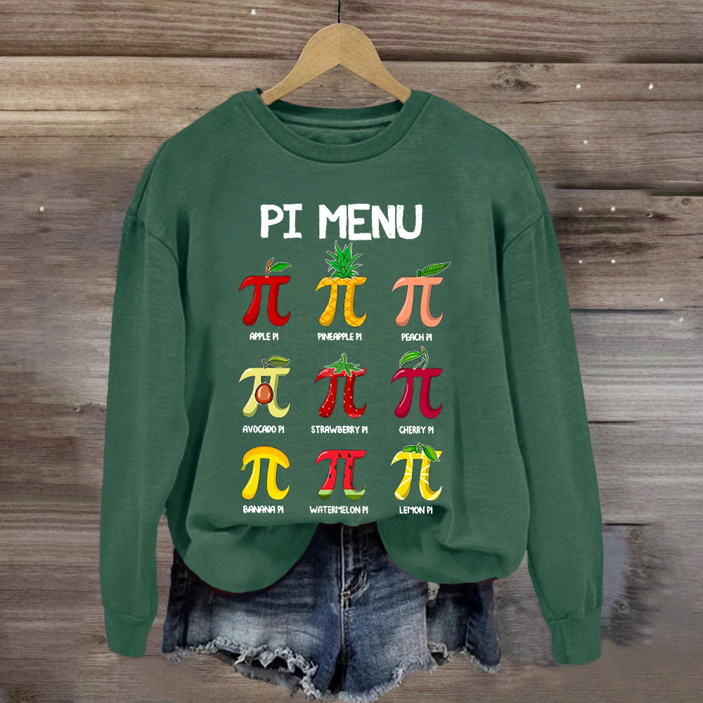 Pi Menu Happy Pi Day Sweatshirt