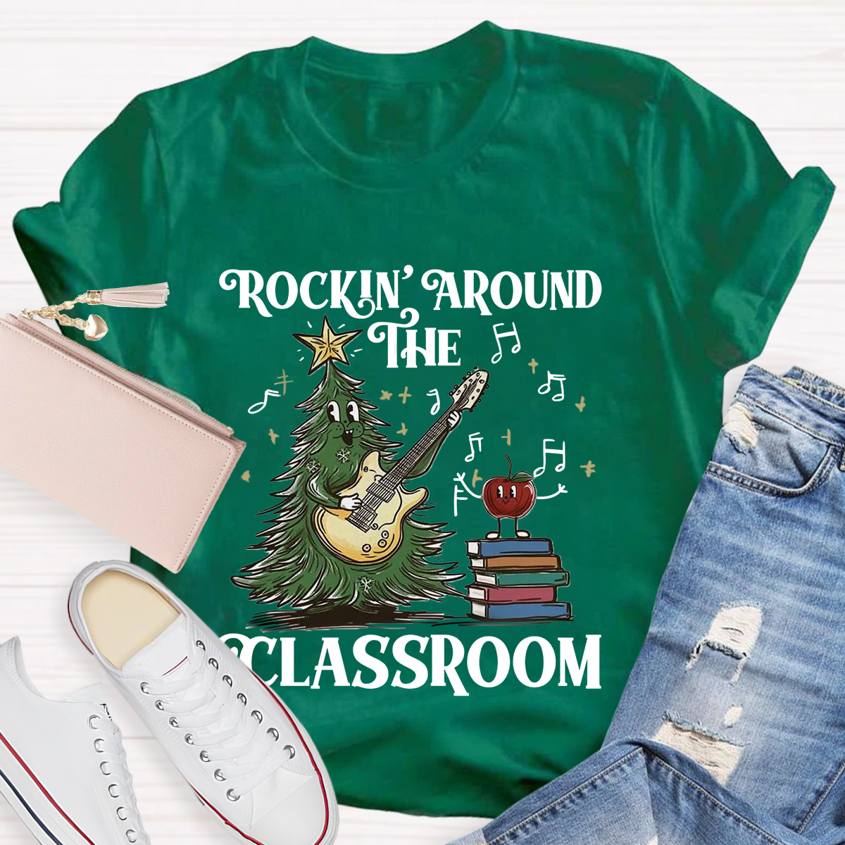 Rockin' Around The Classroom Teacher Christmas T-Shirt