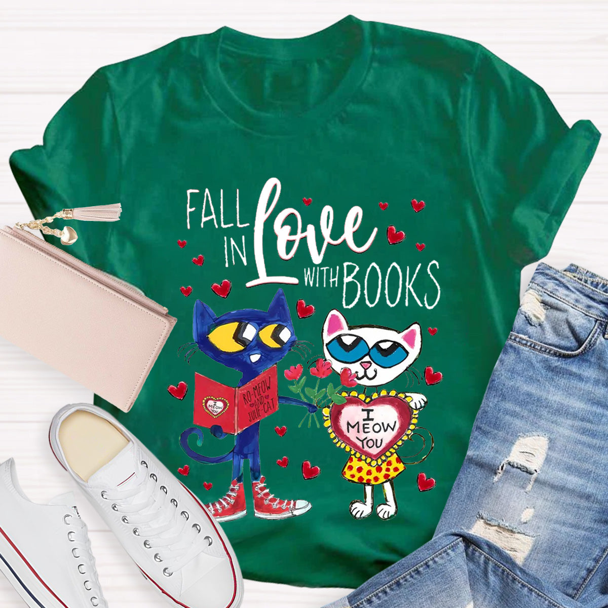 Fall In Love With Book Teacher T-Shirt