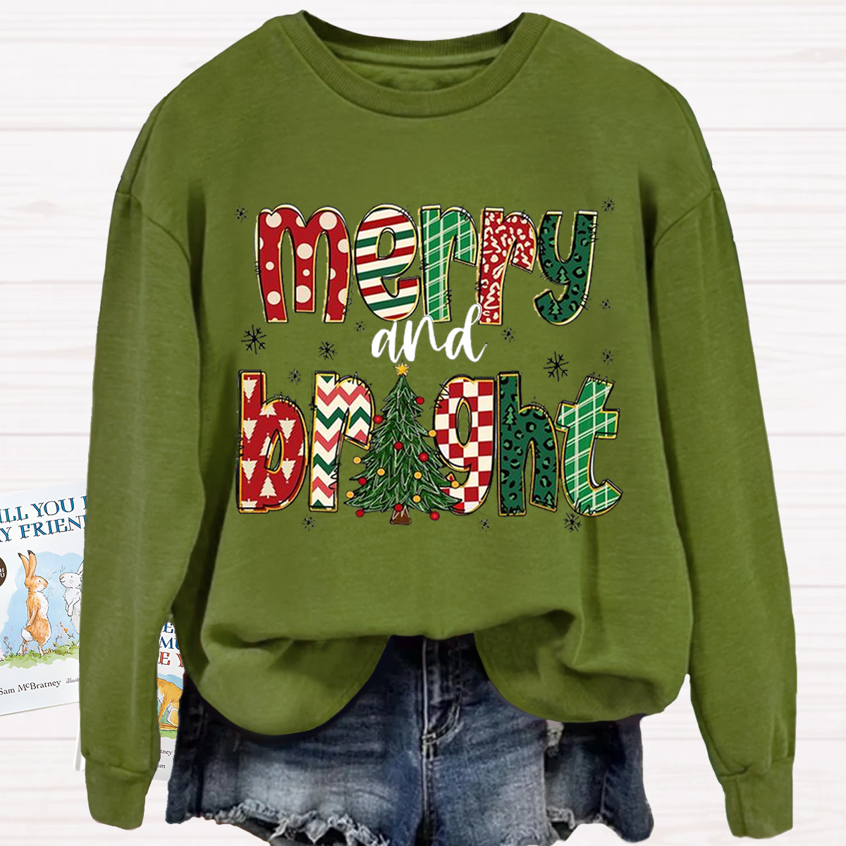 Merry And Bright Retro Christmas Sweatshirt