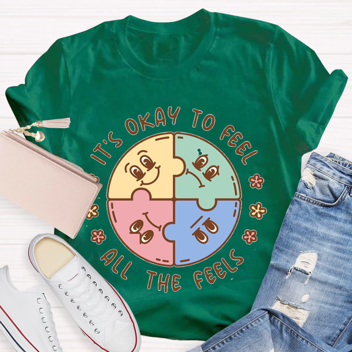 It's Okay To Feel All The Feels ABA Therapist Teacher T-Shirt