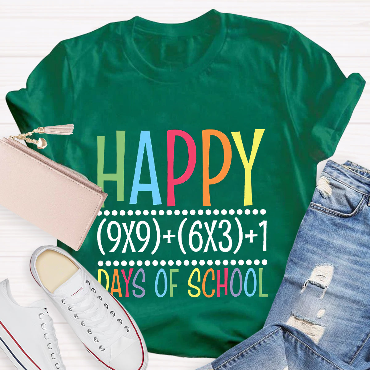 Happy 100 Days Of School Math Teacher T-Shirt