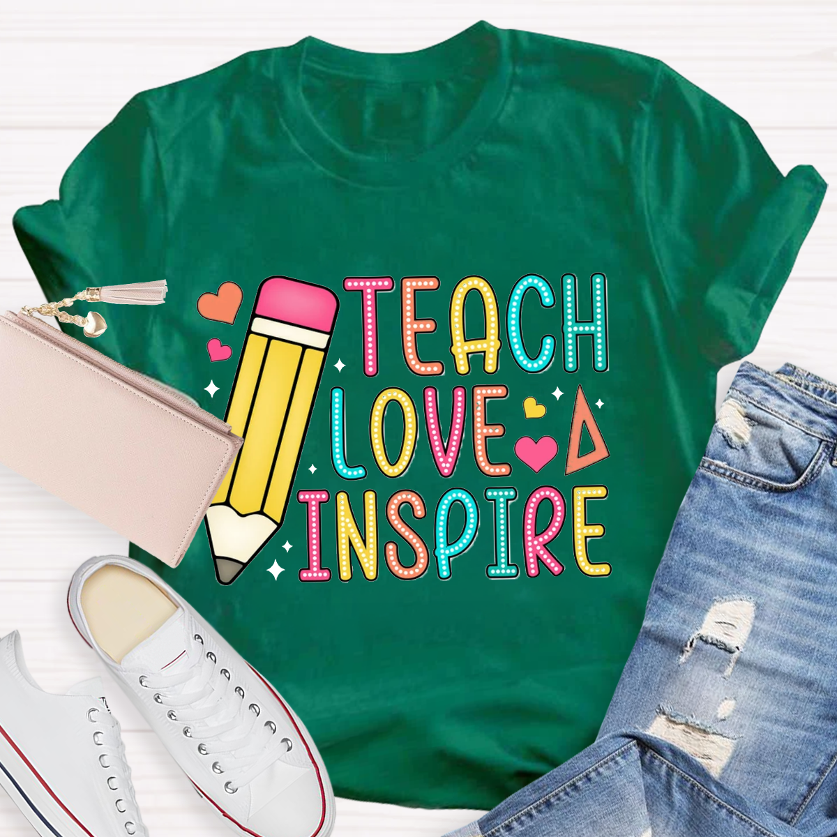 Teach Love Inspire Pencile T-Shirt