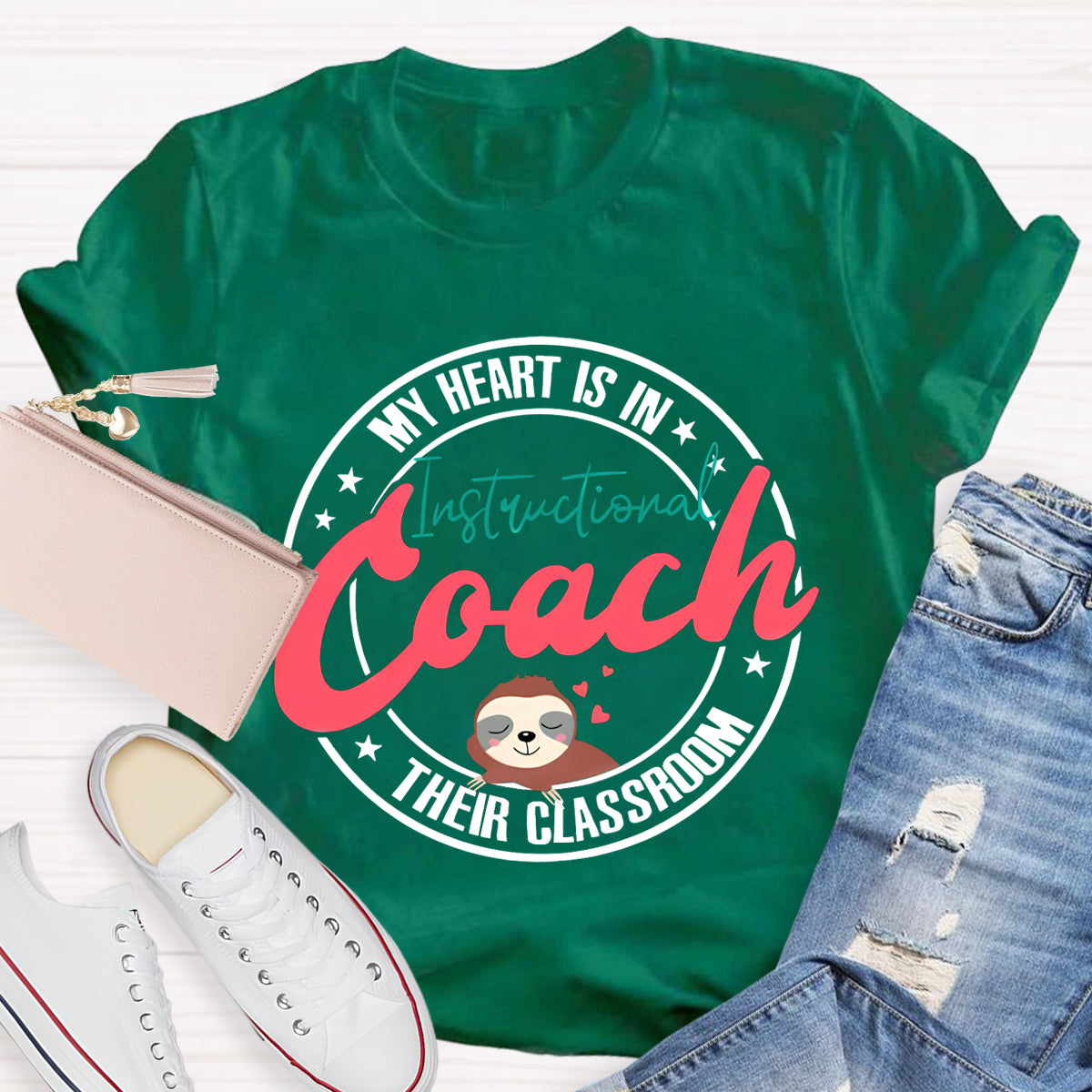 My Heart Is In Their Classroom Instructional Coach Teacher T-Shirt