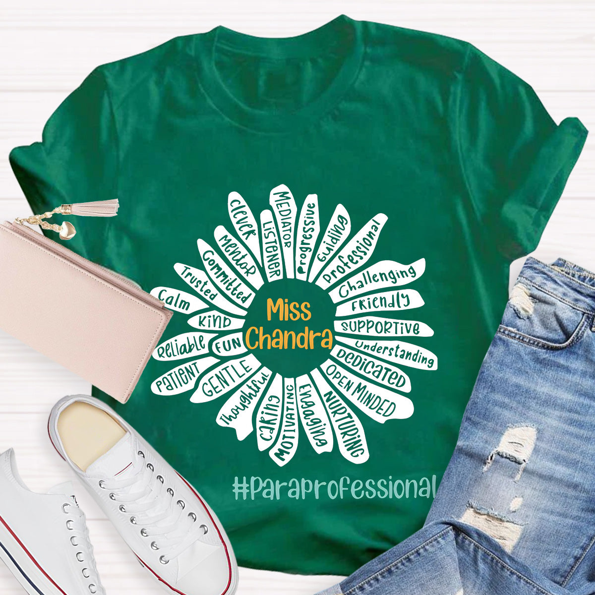 Personalized Para Name Open Minded Teacher T-Shirt