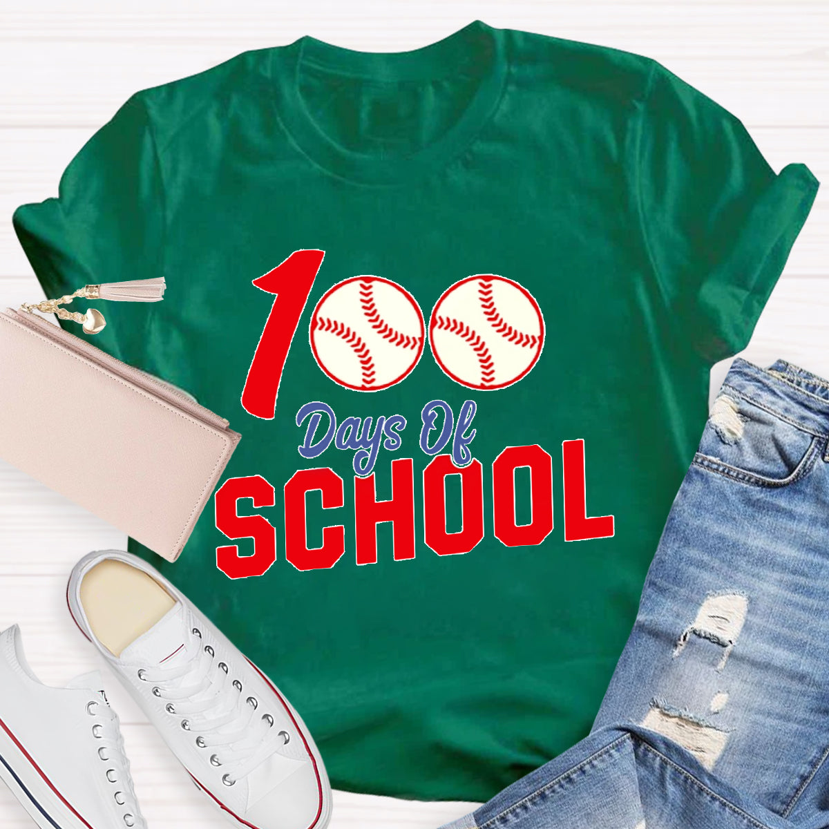 100 Days Of School Baseball T-Shirt