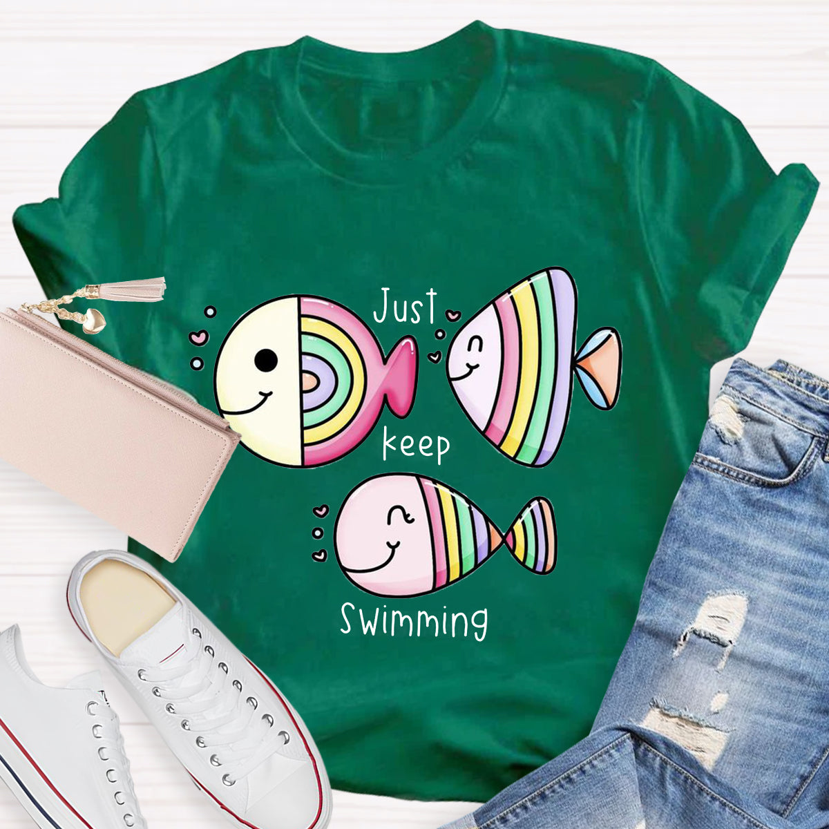 Just Keep Swimming Funny Fish T-Shirt