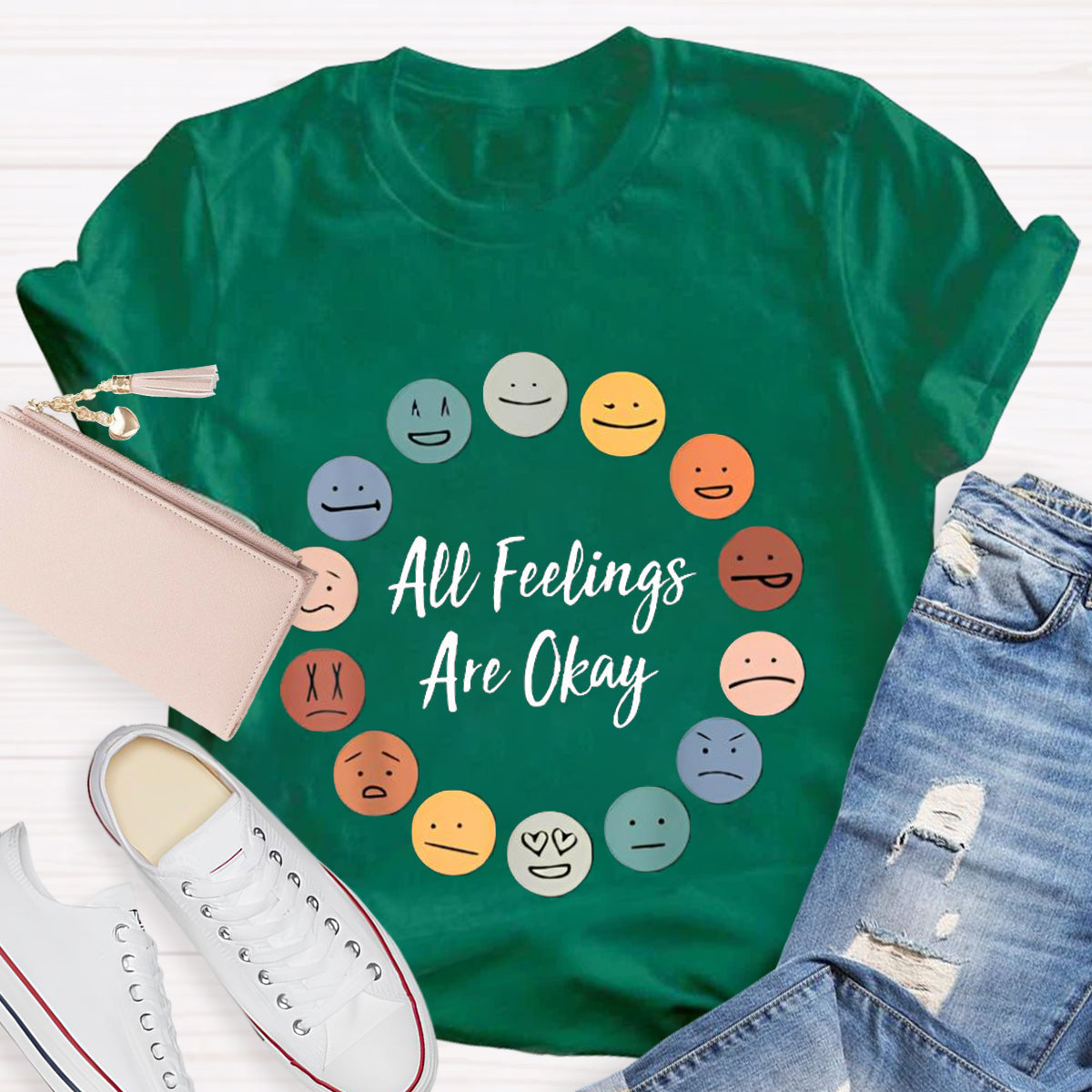 All Feelings Are Okay Smiley Face T-Shirt