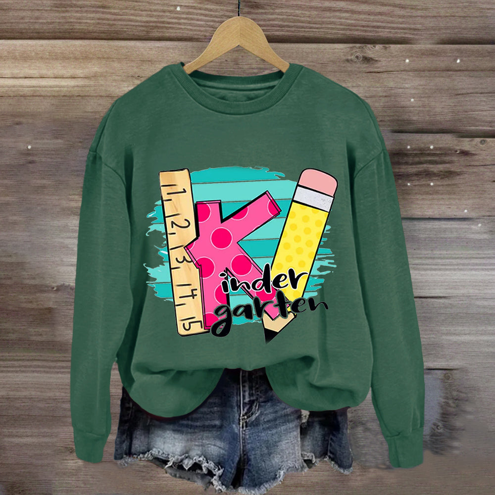 Personalized Grade Ruler Pencil Teacher Sweatshirt