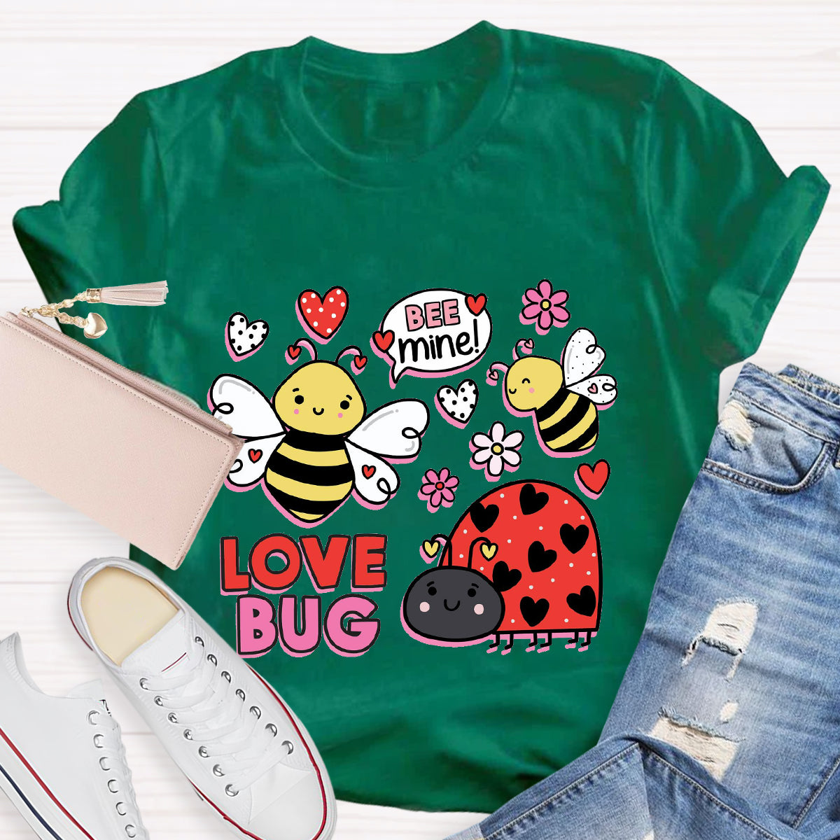 Bee Mine Love Bug Teacher T-Shirt