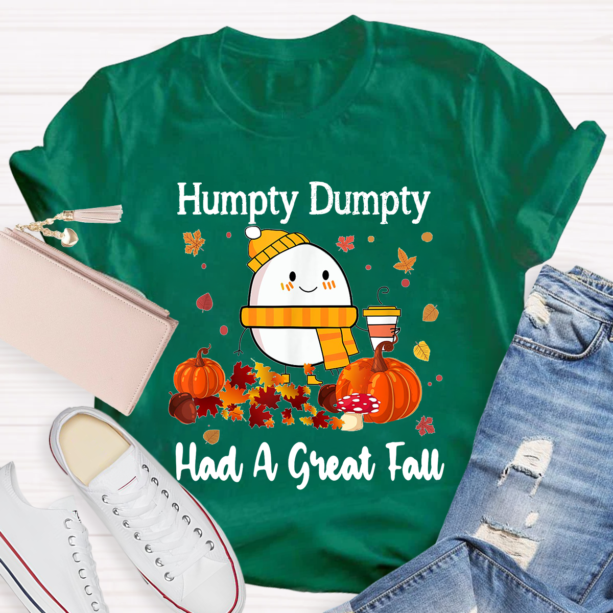 Humpty Happy Autumn Happy Fall Pumpkin T-Shirt