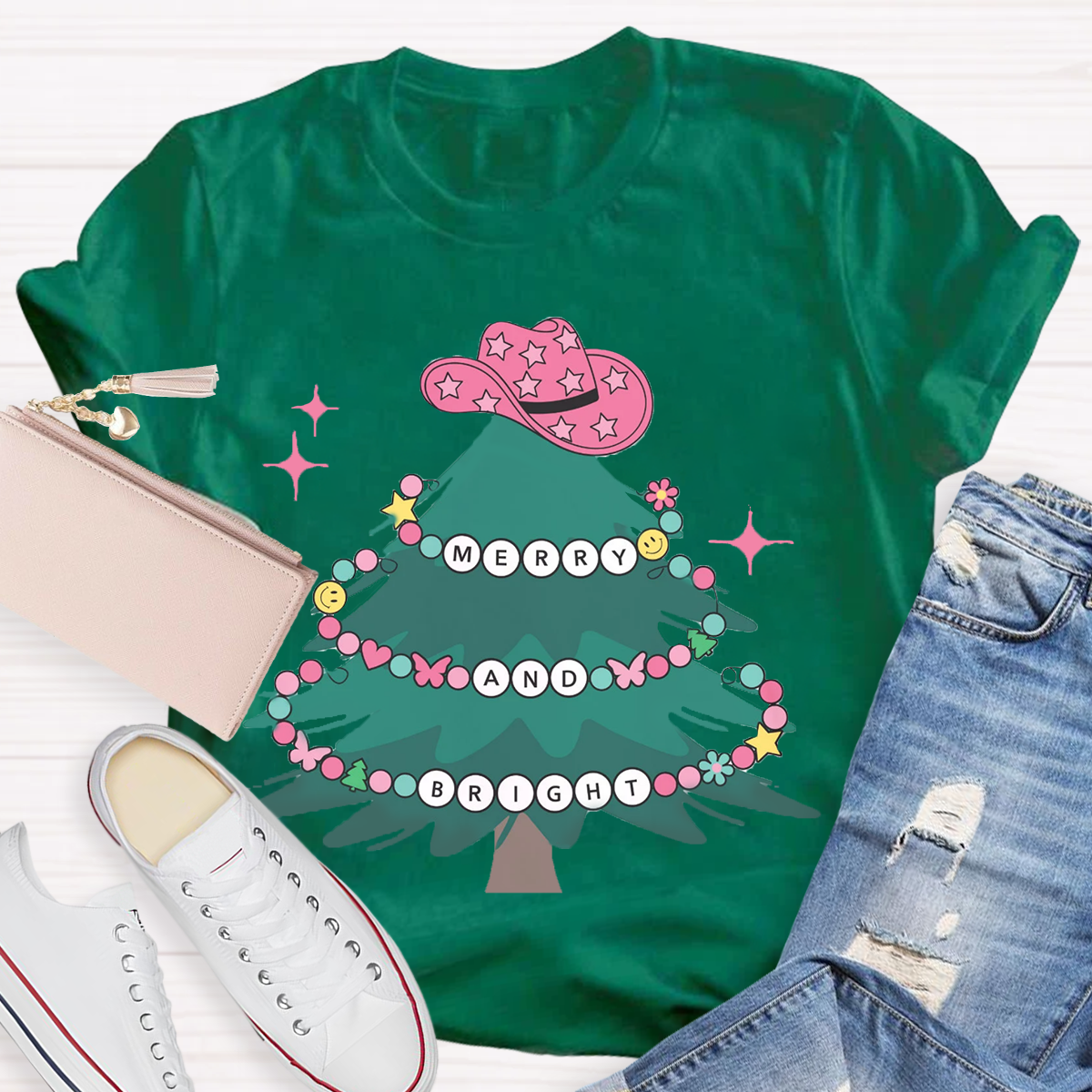 Merry And Bright Teacher T-Shirt