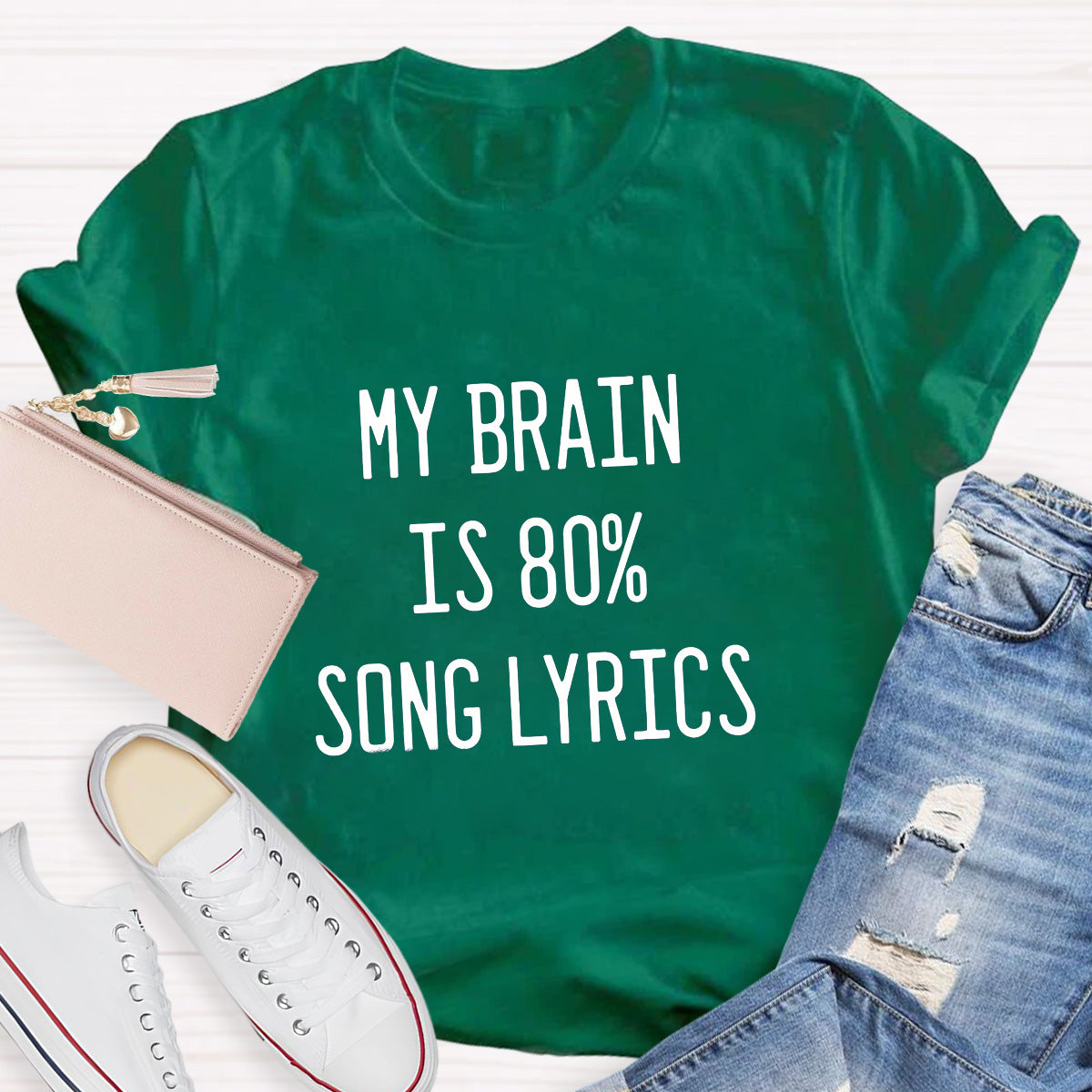 My Brain Is Eighty Percent Song Lyrics Teacher T-Shirt