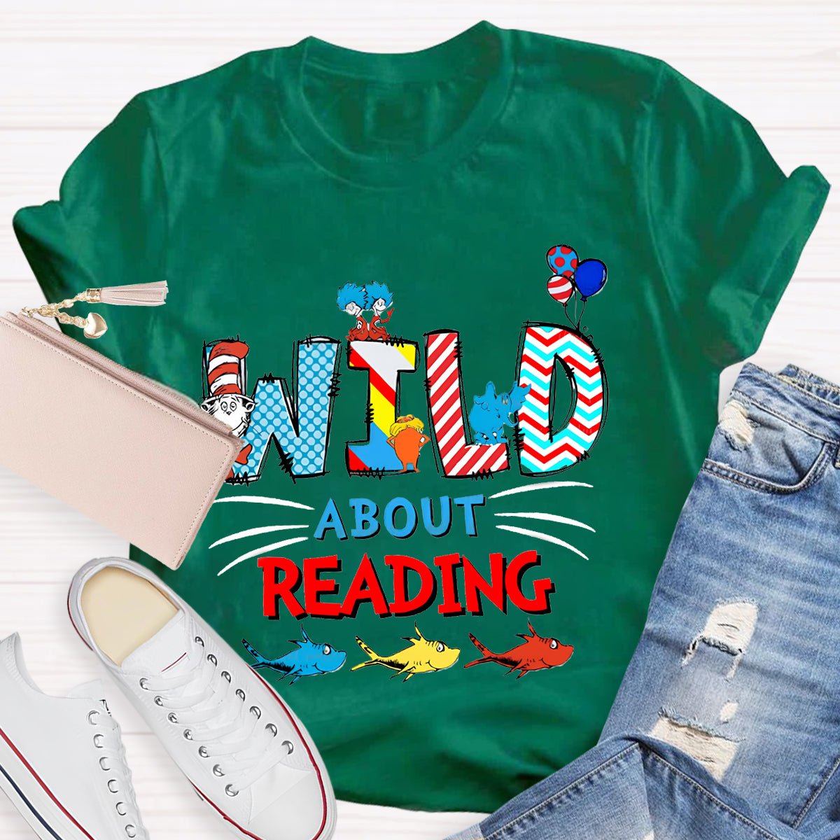 Wild About Reading Teacher T-Shirt