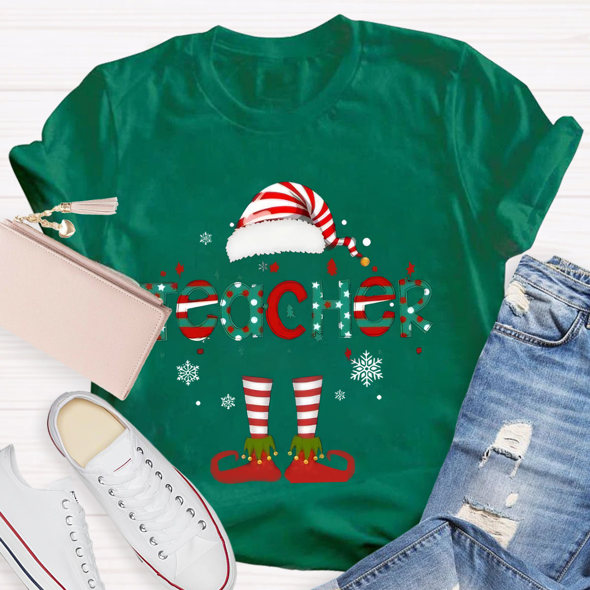 Christmas Teacher Elf T-Shirt