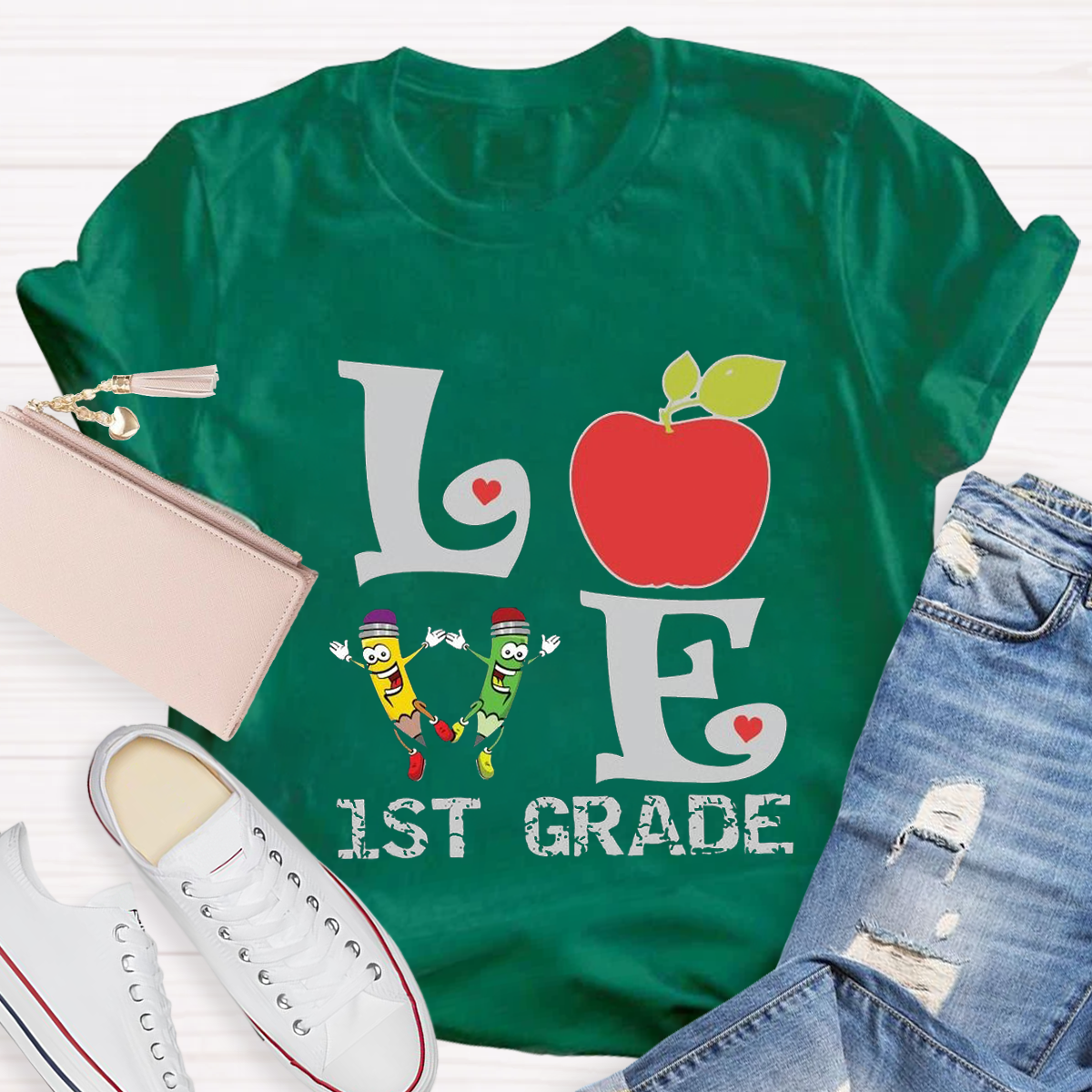 Personalized Grade And Funny Love Teacher T-Shirt