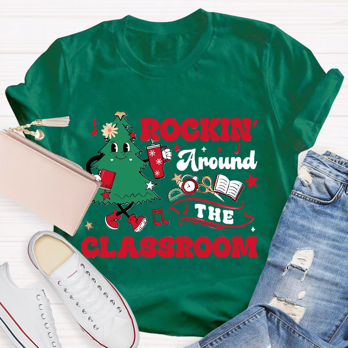 Rockin' Around The Classroom Christmas Tree T-Shirt