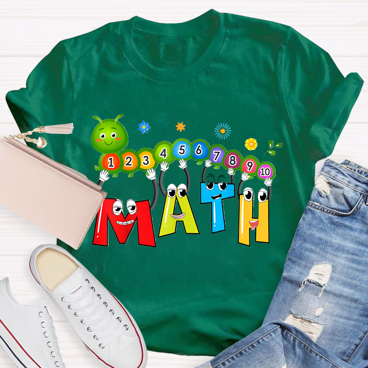 Caterpillar Math Day Number Math Teacher T-Shirt