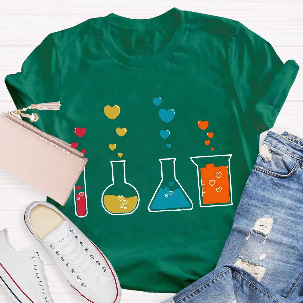 Cute Chemistry Hearts Teacher T-Shirt