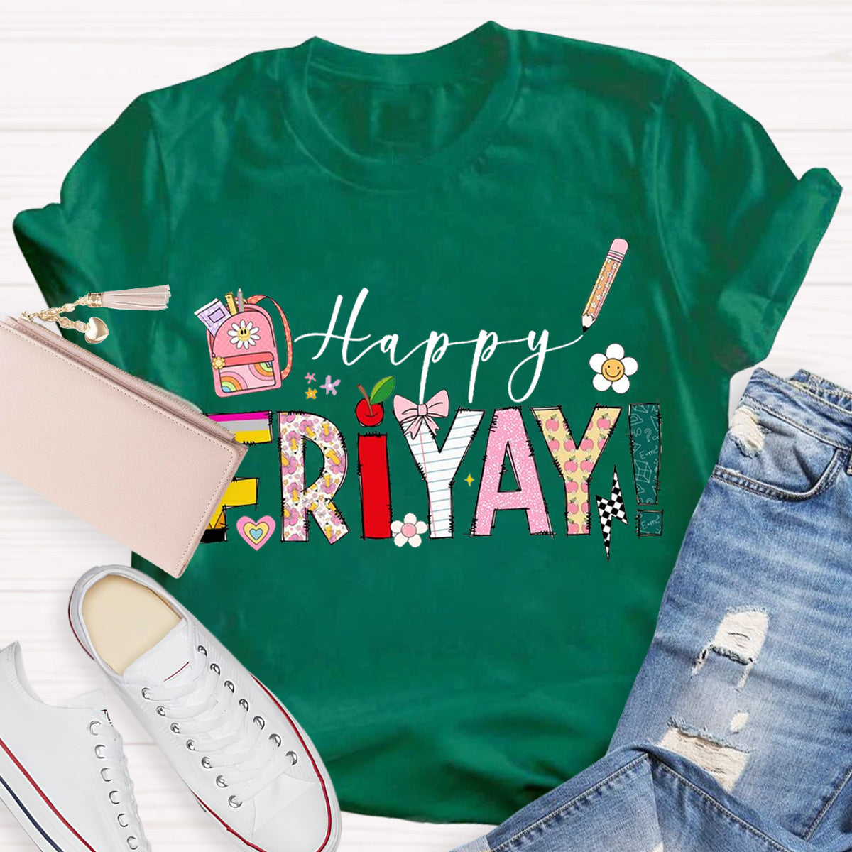 Cute Happy Friyay Teacher T-Shirt