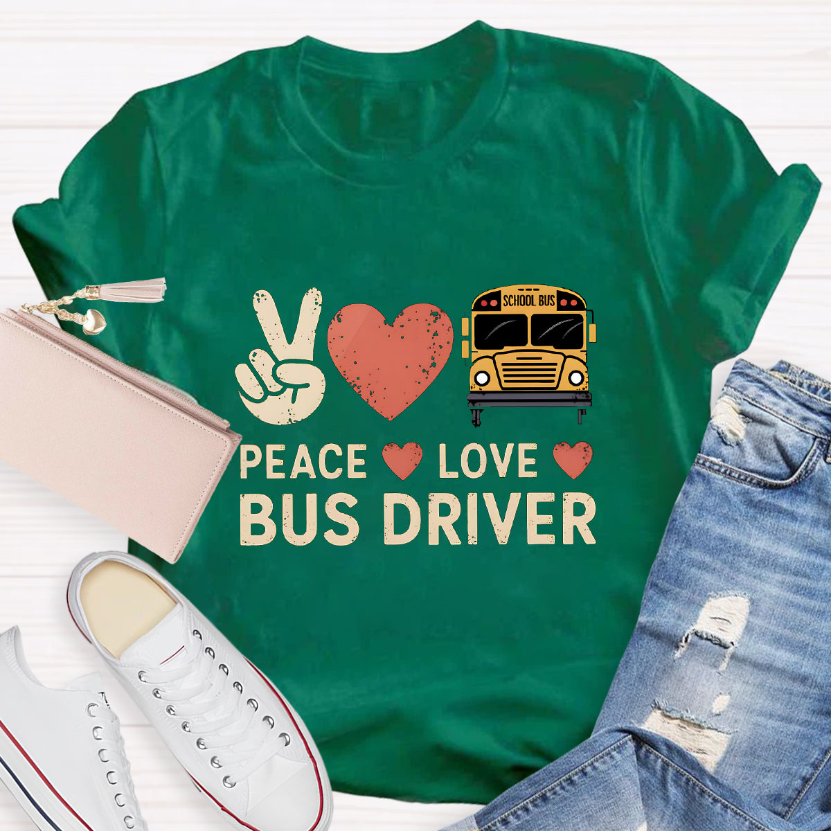 Peace Love Bus Driver T-Shirt