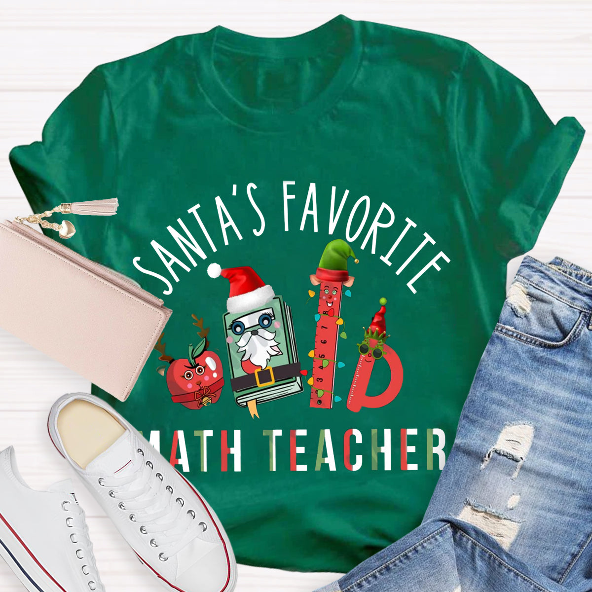 Santa's Favorite Math Teacher Christmas T-Shirt