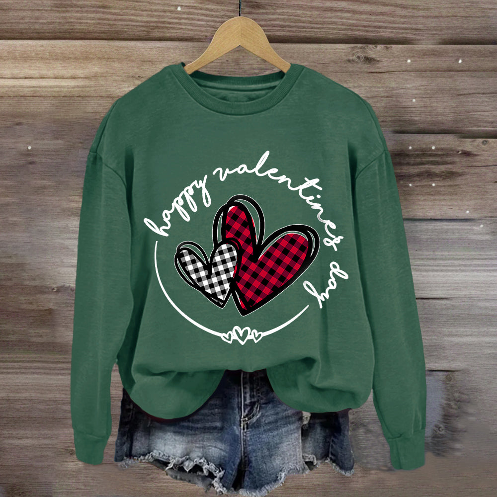 Plaid Heart Valentines Day Sweatshirt