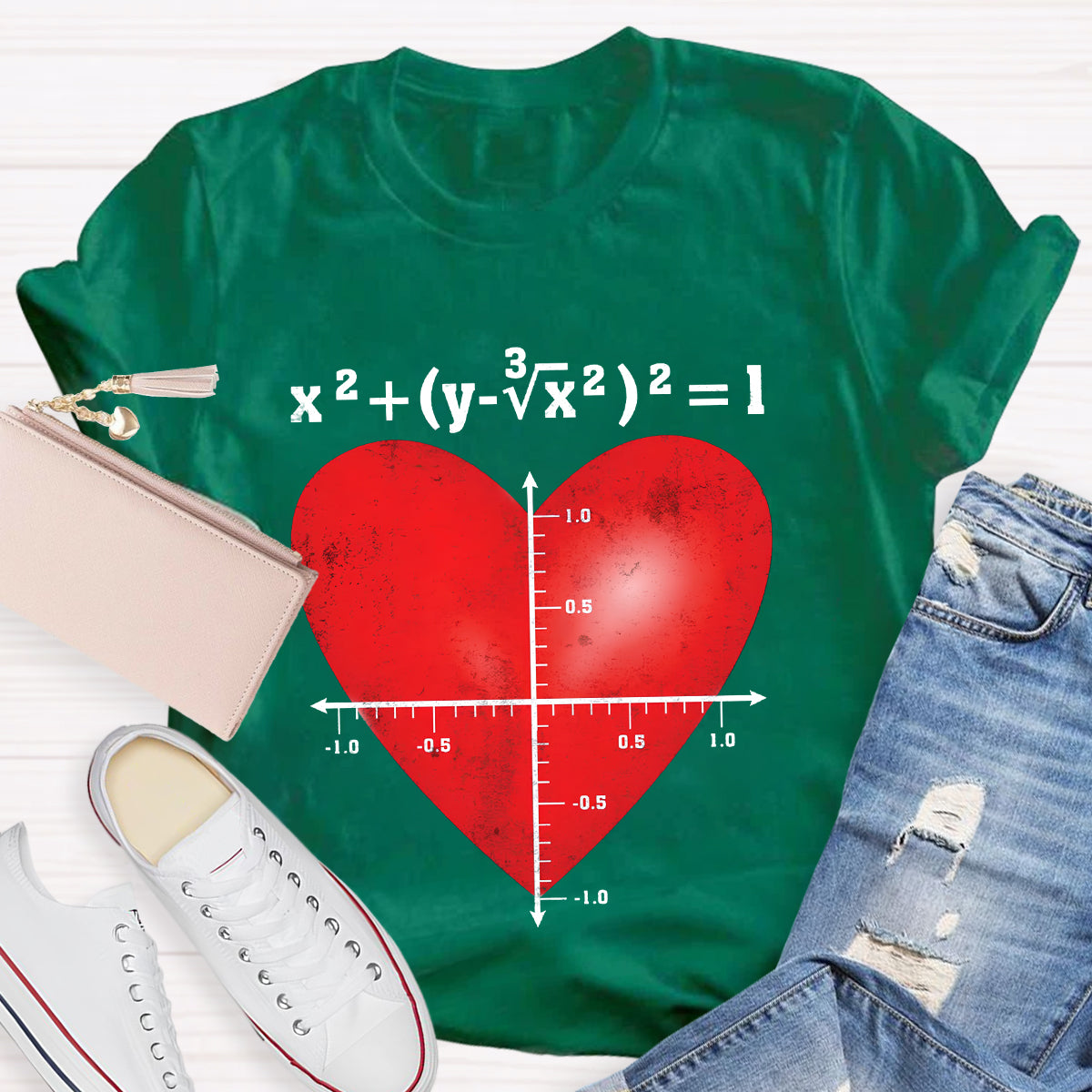 Heart Equation Math Teacher T-Shirt