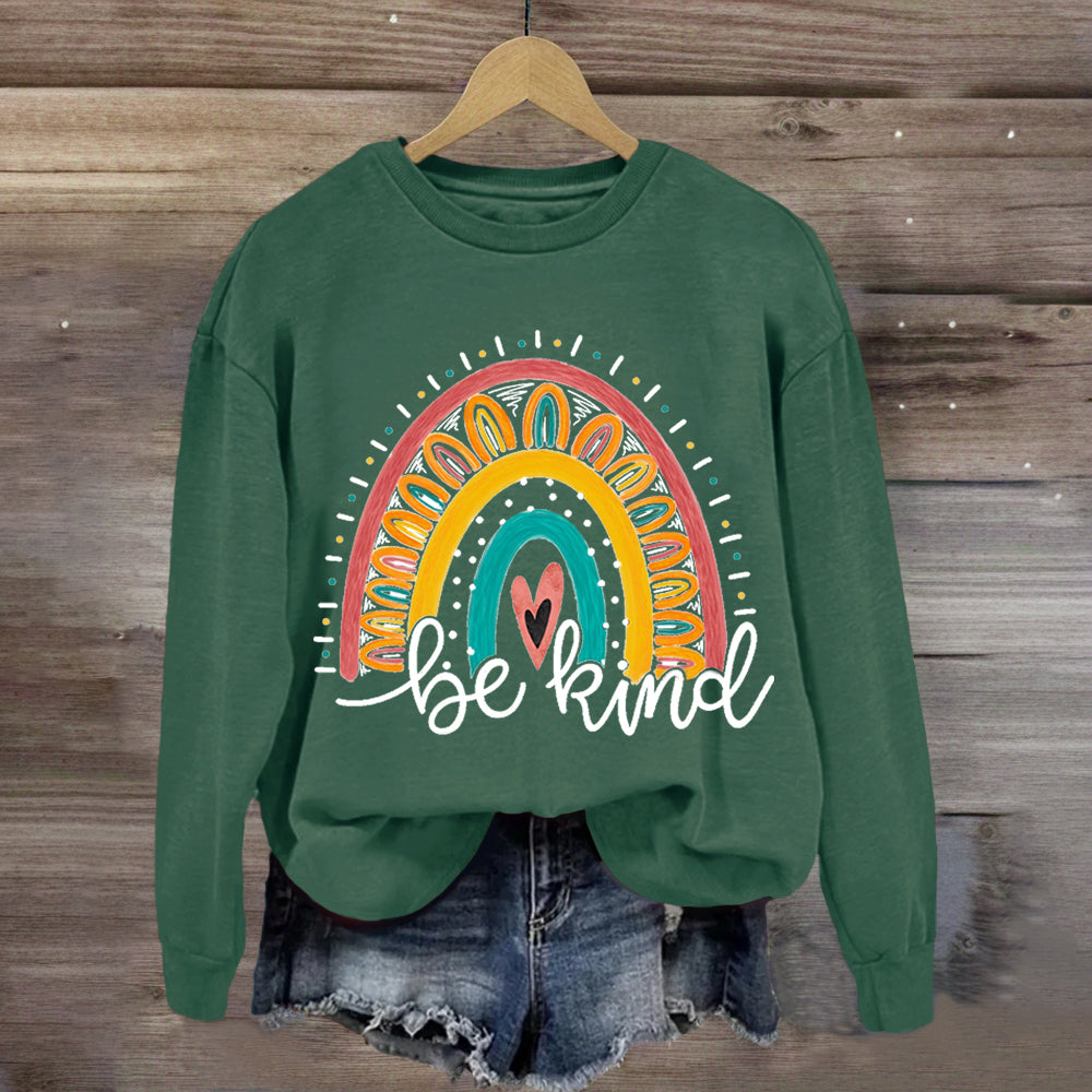 Be Kind Rainbow Heart Sweatshirt