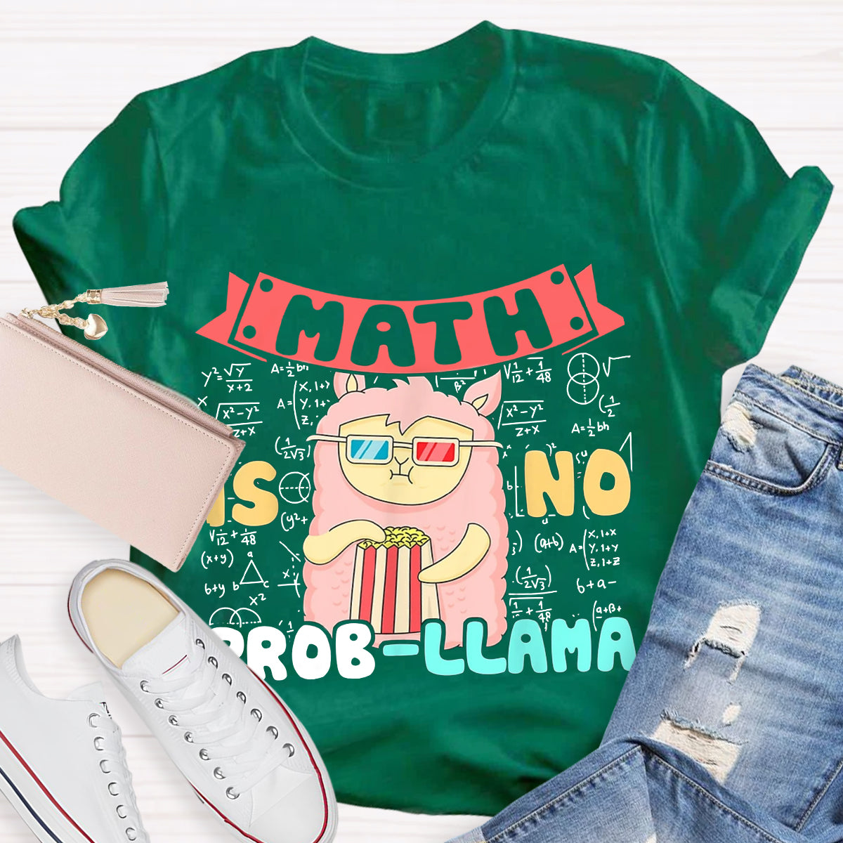 Math is no prob-llama Math Teacher T-Shirt